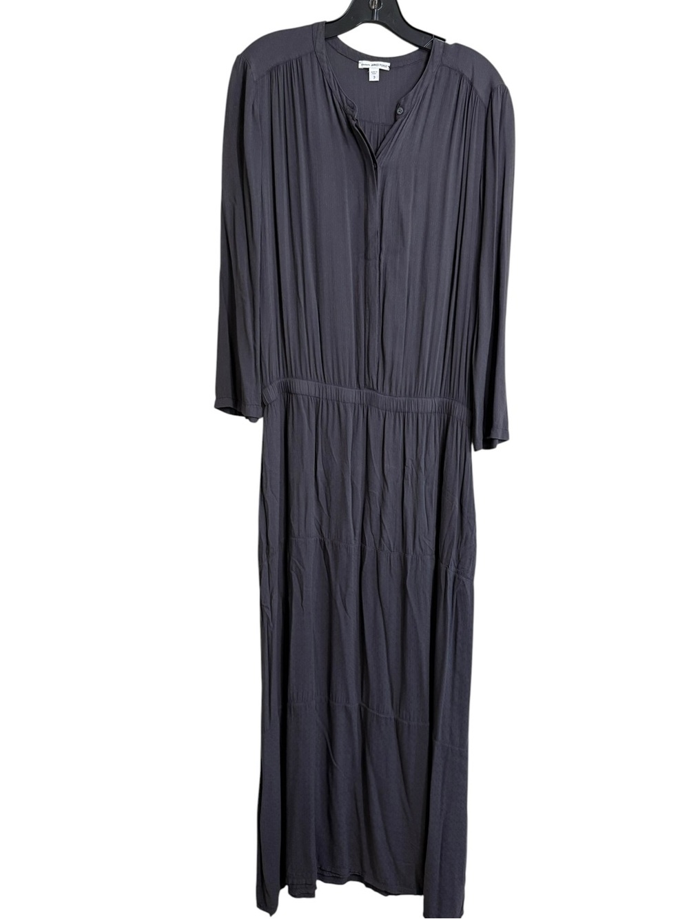 James Perse Black Maxi Dress with Button Detail